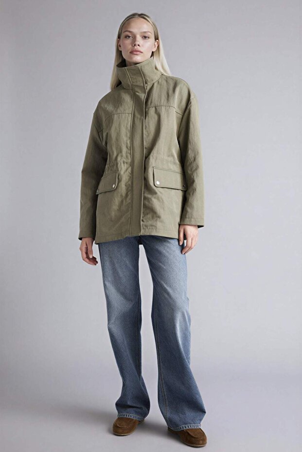 معطف مقاوم للماء ذو ياقة عالية G5728AX26SP - 2