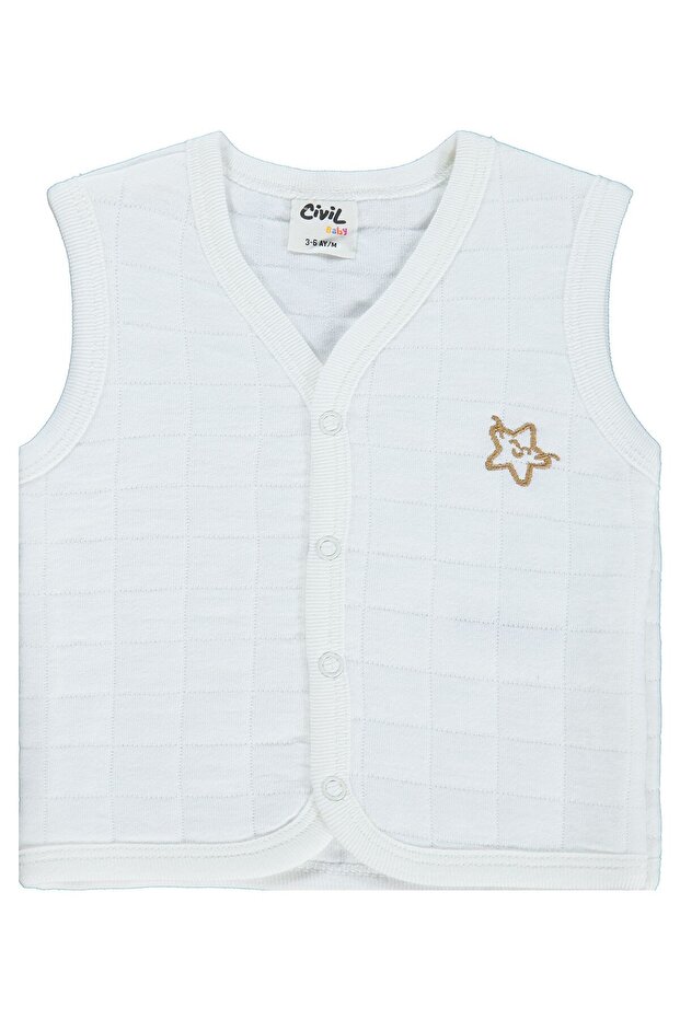 Star Embroidery 3-18 Months Vest - Ecru 6-9 Months