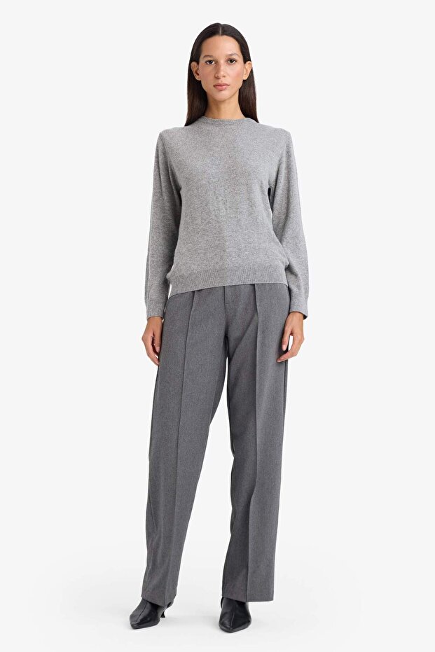 Straight Fit High Waist Cross Woven Pants G8068Ax26Sp