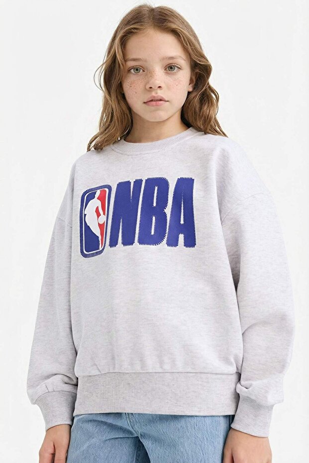 Nba Oversize Wide Fit Crew Neck Sweatshirt Girls' F3435A825Au