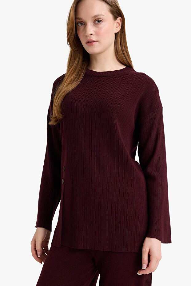 Loose Fit Crew Neck Knitwear Sweater Tunic G7241Ax25Cw