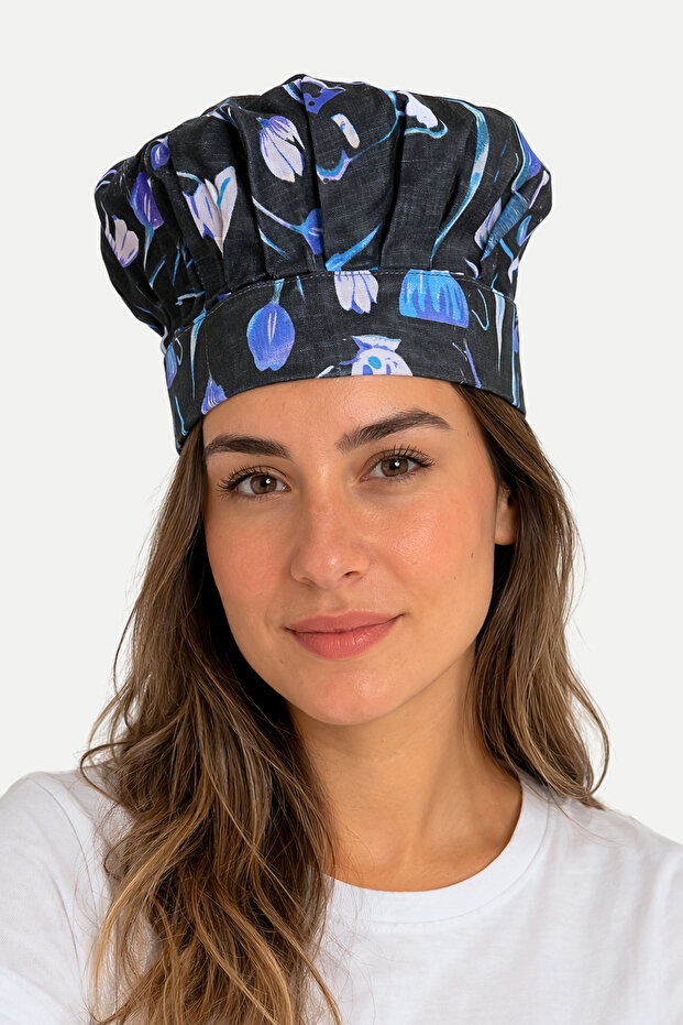 Adjustable Chef's Beret Adjustable Chef's Hat Chef Hat Patterned Chef Hat - 2