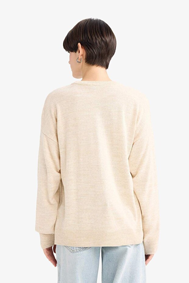 Wollmischung Basic Strickpullover G1401AX25WN - 5