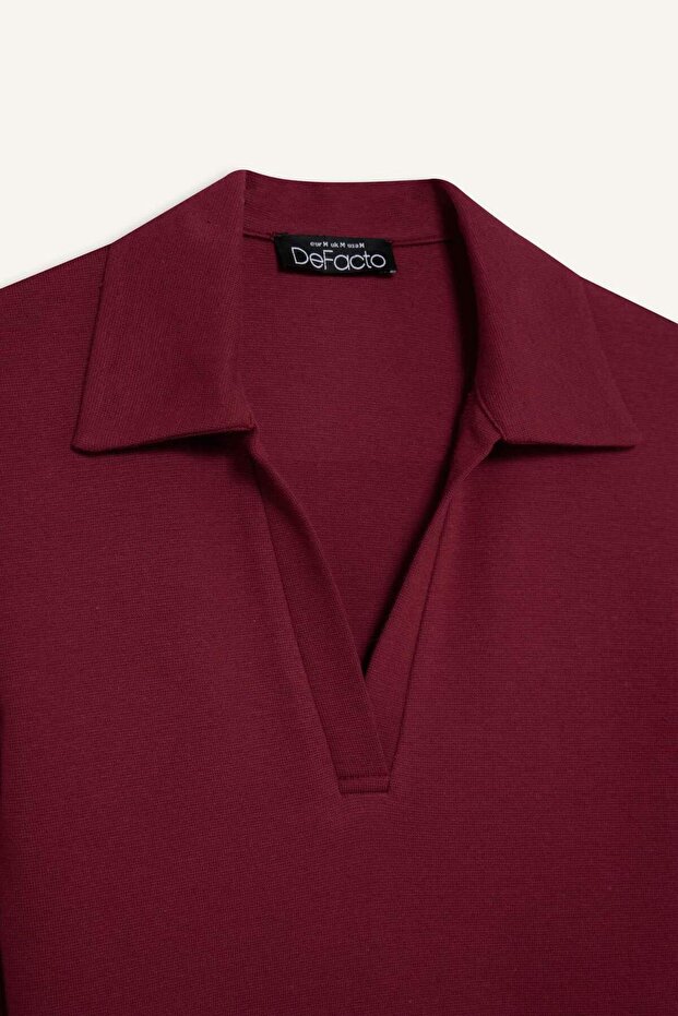 Fıtted Polo Yaka Basıc Modal Tişört E7938AX25AU - 8