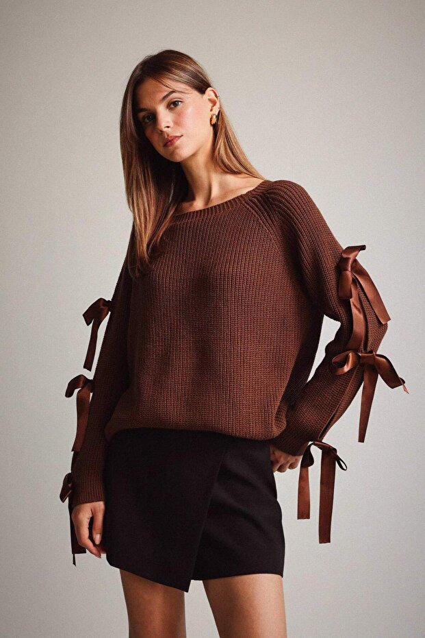 Boat Neck Bow Detail Sweater G3338Ax25Au