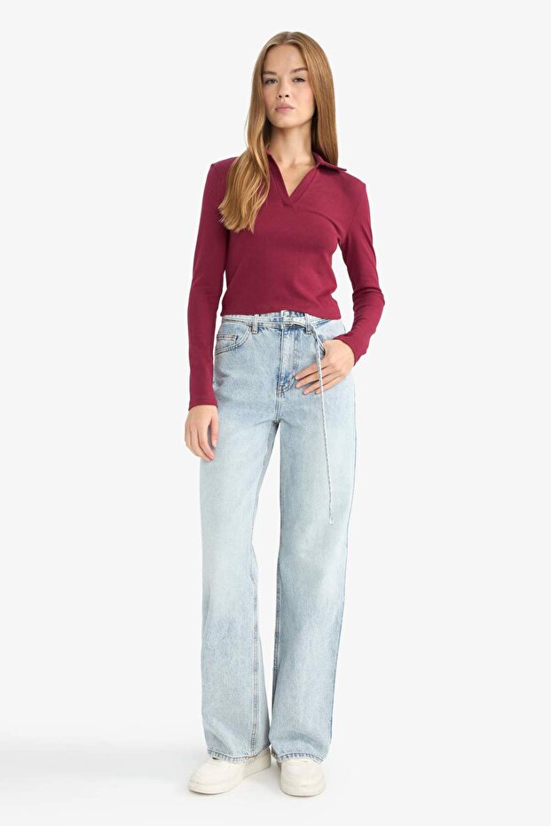 Fıtted Polo Yaka Basıc Modal Tişört E7938AX25AU - 2