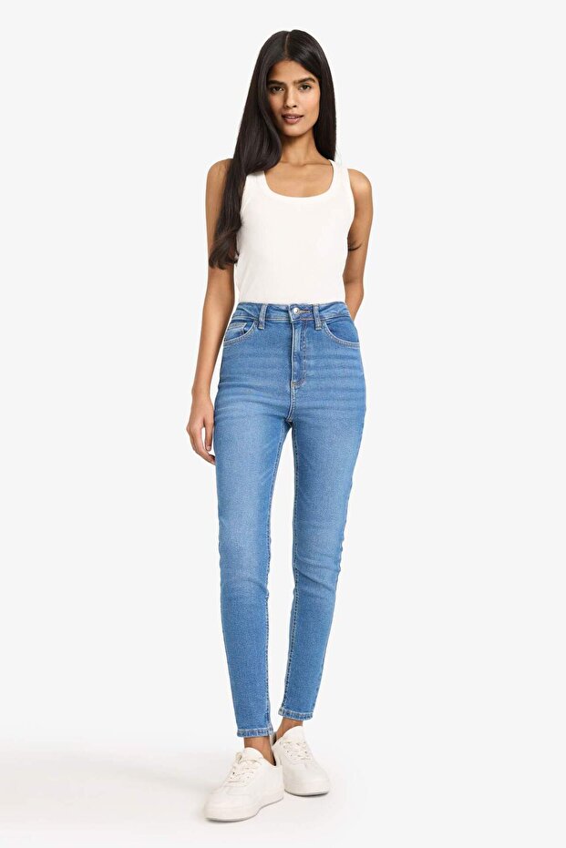 Skinny Fit High Waist Ankle Length Jeans (25 Wn)