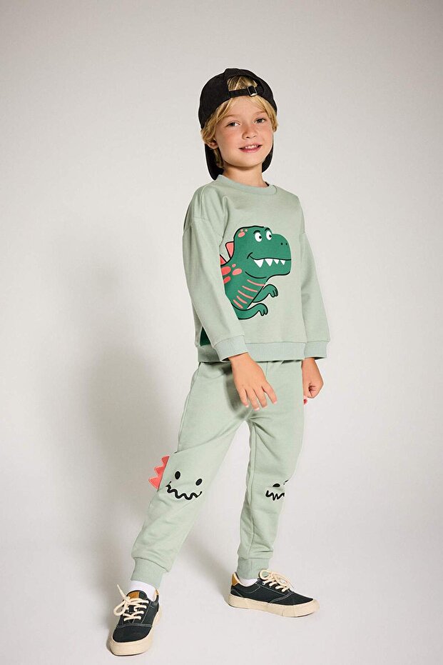 2Li Set 3D Dinosaur Printed Sweatshirt Sweatpants Baby Boy F5070A525Au