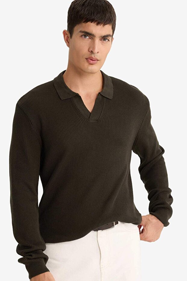 Standard Fit Polo Neck Knitwear Sweater E6752Ax25Wn