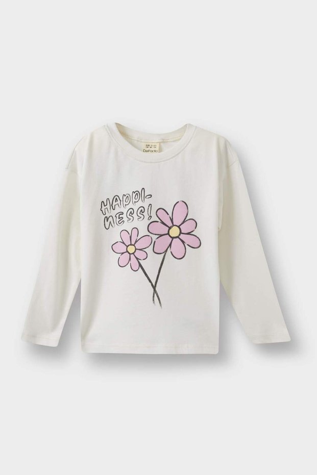 Crew Neck Floral Long Sleeve T-Shirt Baby Girl E9008A525Au