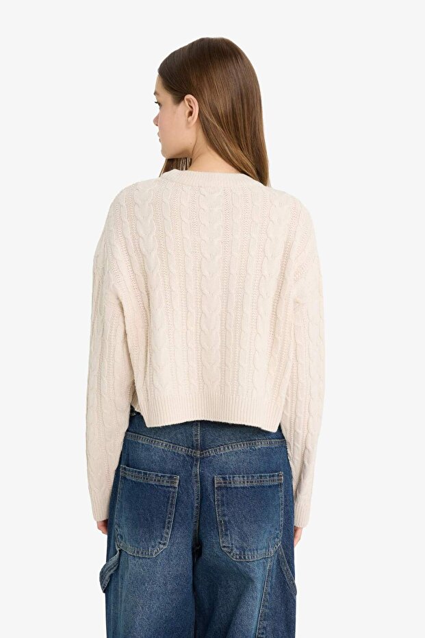 Regular Fit Rundhals Strickpullover T4518AZ25WN - 6