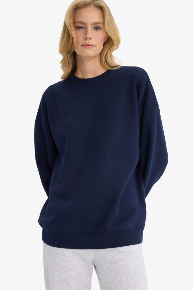 Oversıze Basıc Kalın Sweatshirt F9628AX25AU - 3