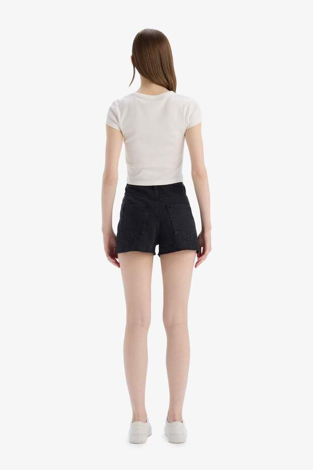 Normal Bel Kısa Paça Jean Şort E0498AX25SM - 7