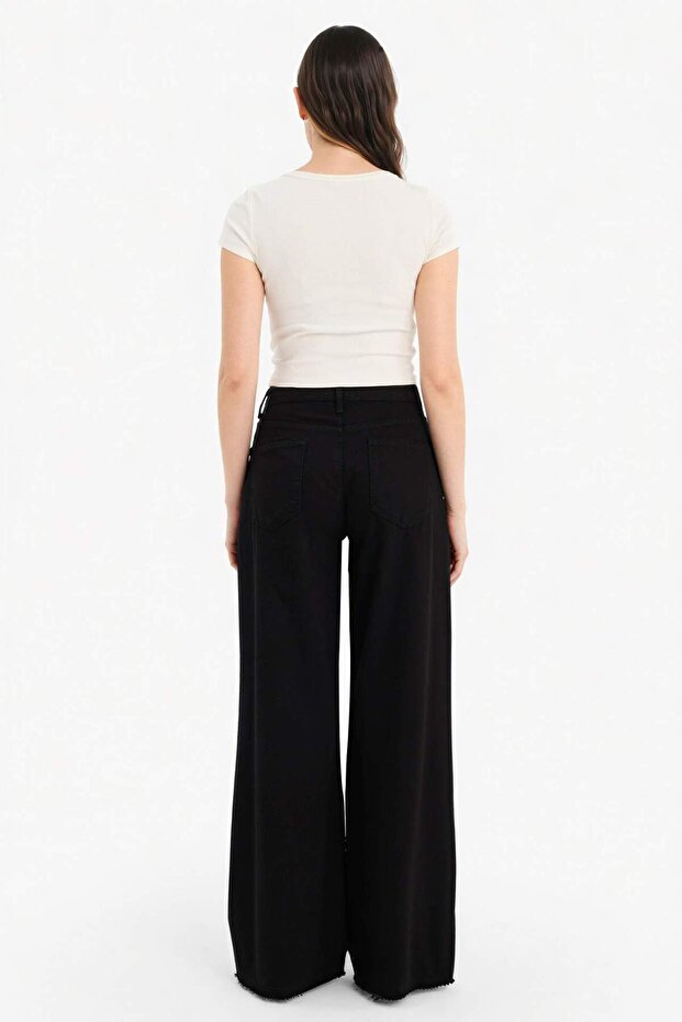 100% pamuk, široke nogavice, normalan struk, gabardin pantalone E4381AX25AU - 5