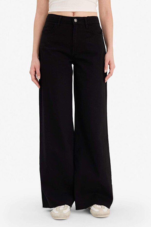 100% pamuk, široke nogavice, normalan struk, gabardin pantalone E4381AX25AU - 3