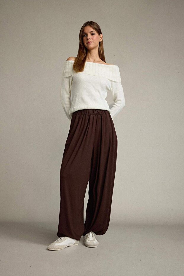 Baggy Fit Normal Waist Jogger Leg Ankle Length Modal Trousers G0671Ax25Sm
