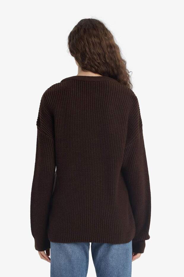 Selanik Stoff-Basic-Strickpullover H6905AZ25WN - 6