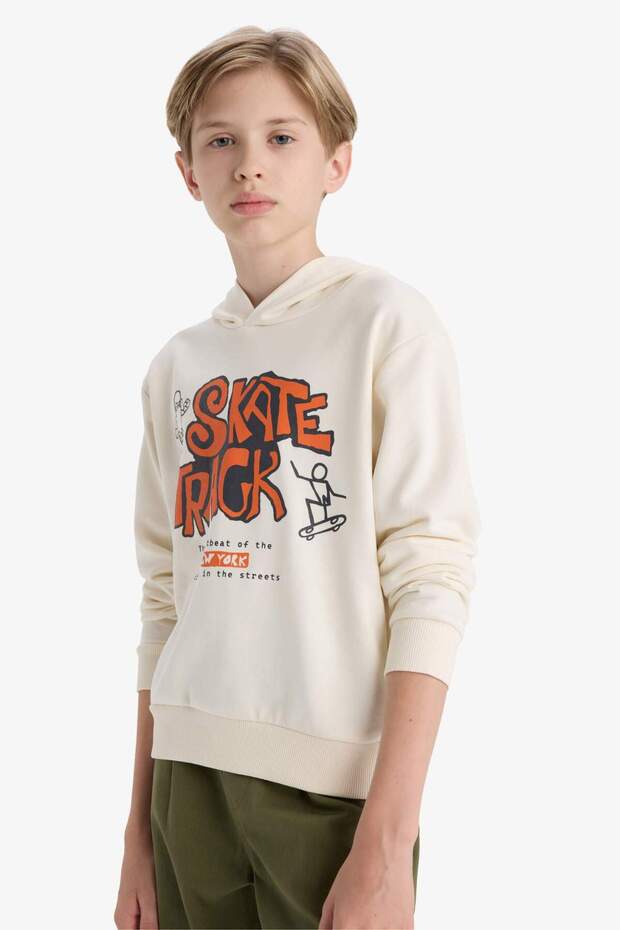 Hooded Printed Sweatshirt for Boys F2844A825Au