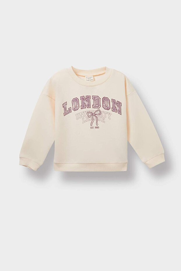 Baby Girl Crew Neck Printed Sweatshirt E8919A525Au
