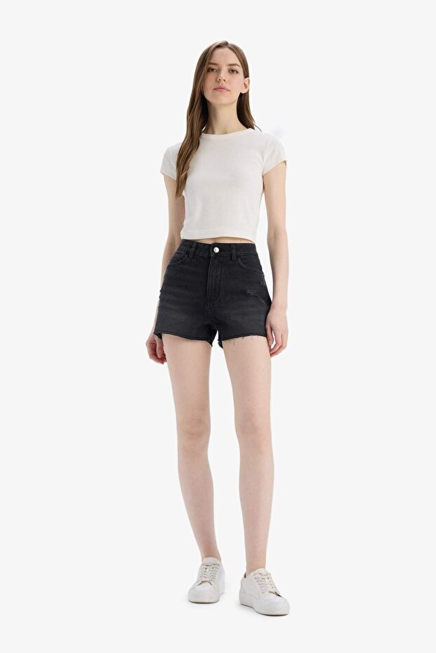 Normal Bel Kısa Paça Jean Şort E0498AX25SM - 1