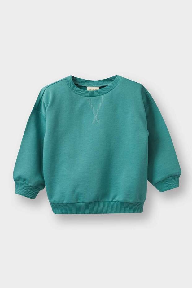 Baby Boy Crew Neck Soft Fleece Basic Plain Sweatshirt A7433A525Wn