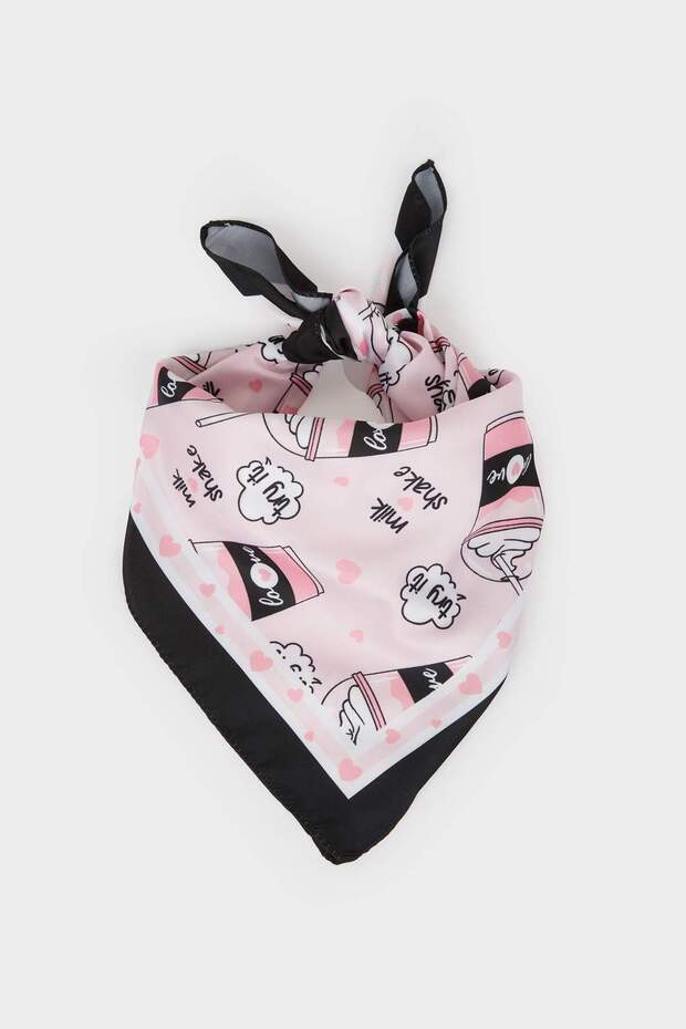 Patterned Satin Scarf for Girls G0352A8Ns