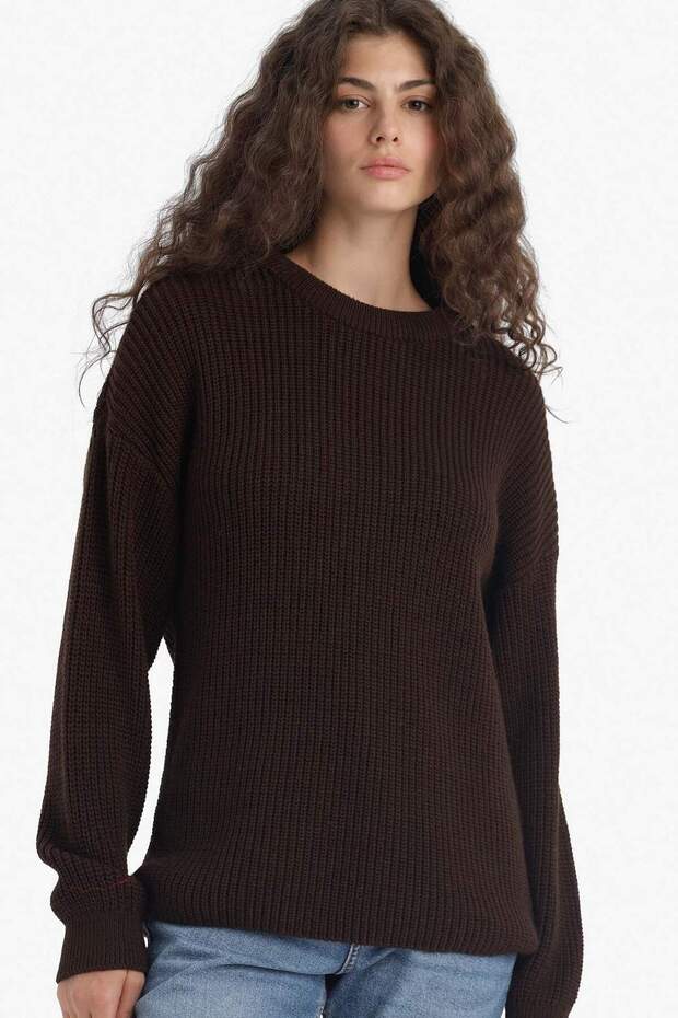 Selanik Stoff-Basic-Strickpullover H6905AZ25WN - 1