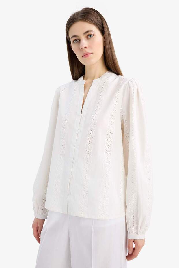 %100 Pamuk Brode Gömlek E6531AX25AU - 4