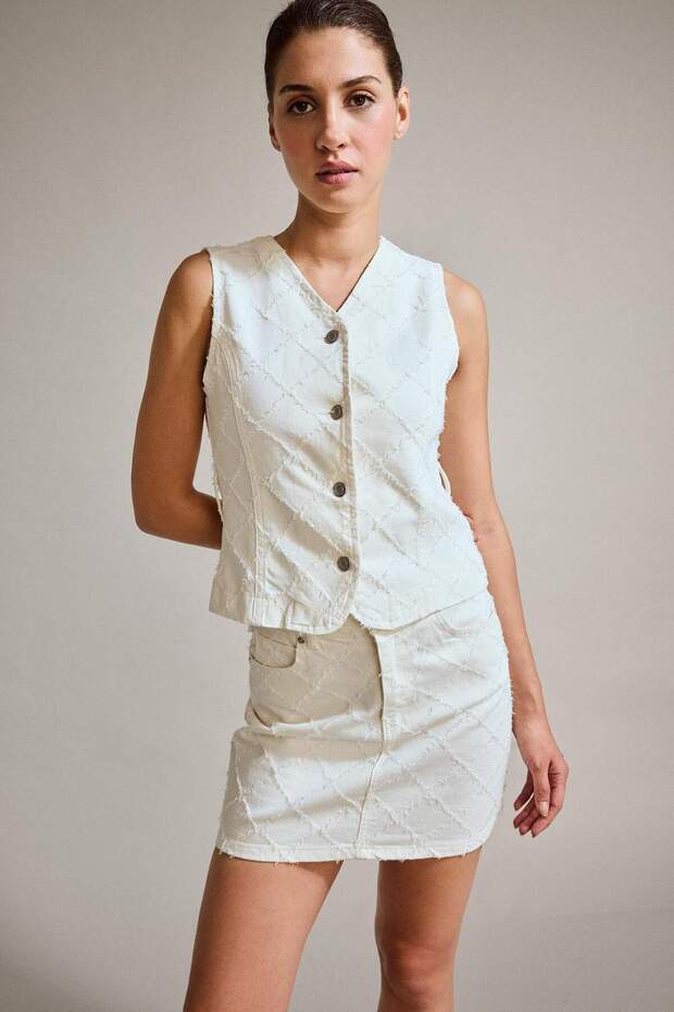 Jean Blazer Vest F9557Ax25Sm