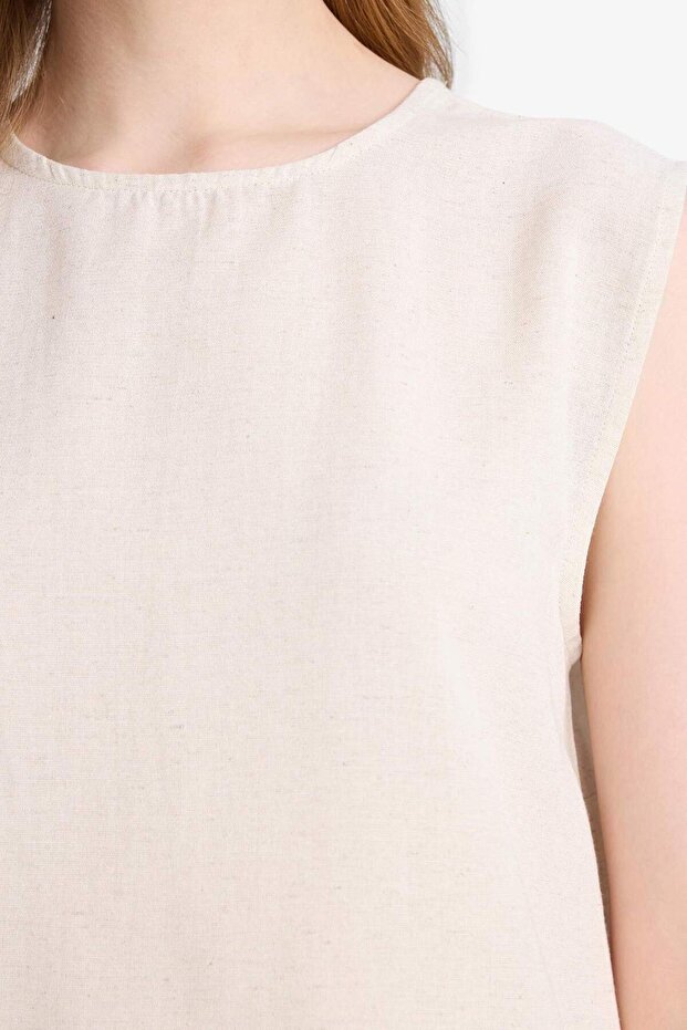 Basıc Keten Karışımlı Tunik D2953AX25SM - 5