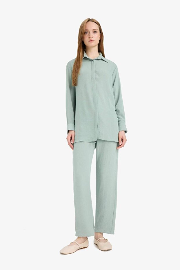 Relax Fit Basıc Gömlek Tunik D2991AX25SM - 2