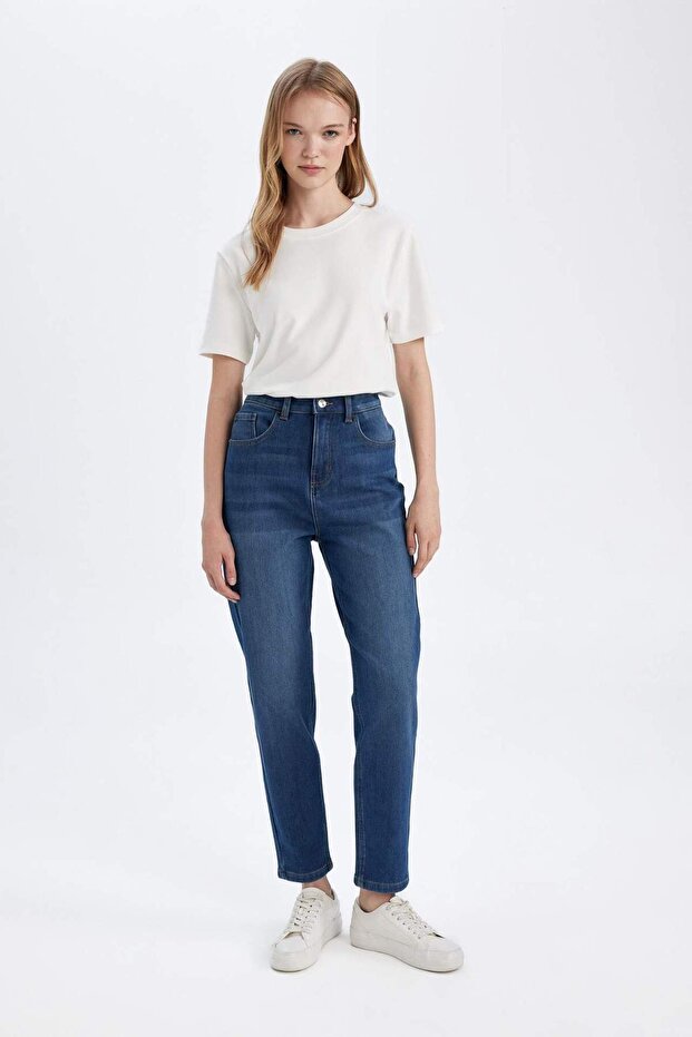 Lina comfort mom high waist ankle-length washed jeans c9611ax24wn