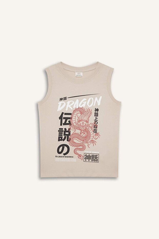 Crew Neck Printed Undershirt Boys E4184A825Hs - 7