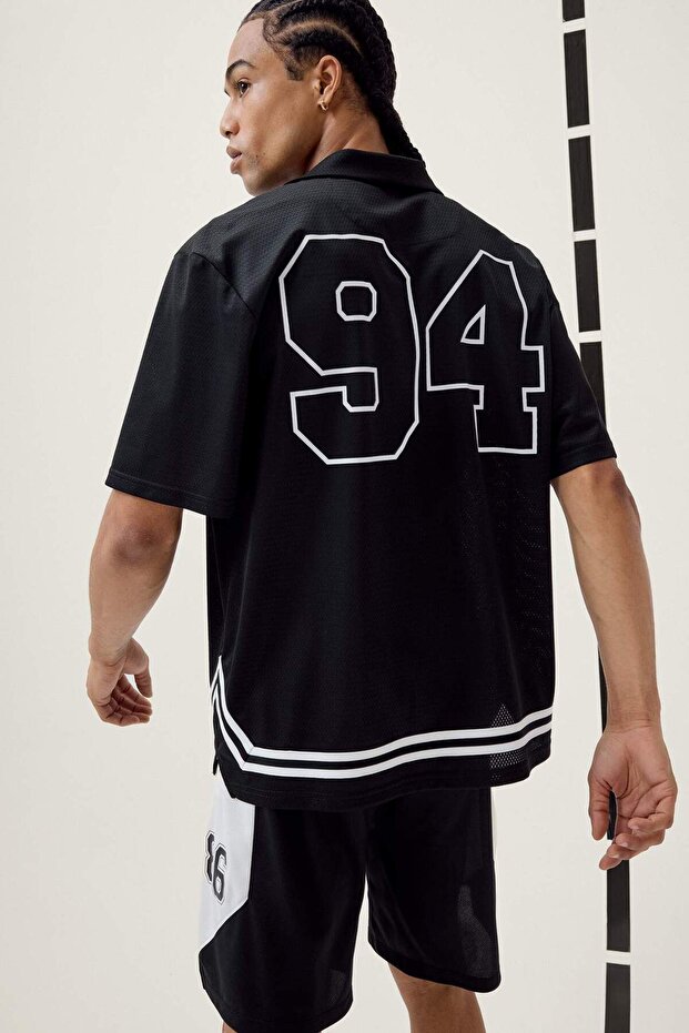 Quick Dry Oversize Wide Fit Crew Neck Back Printed Sportsman Short Sleeve T-Shirt E4126Ax25Sm
