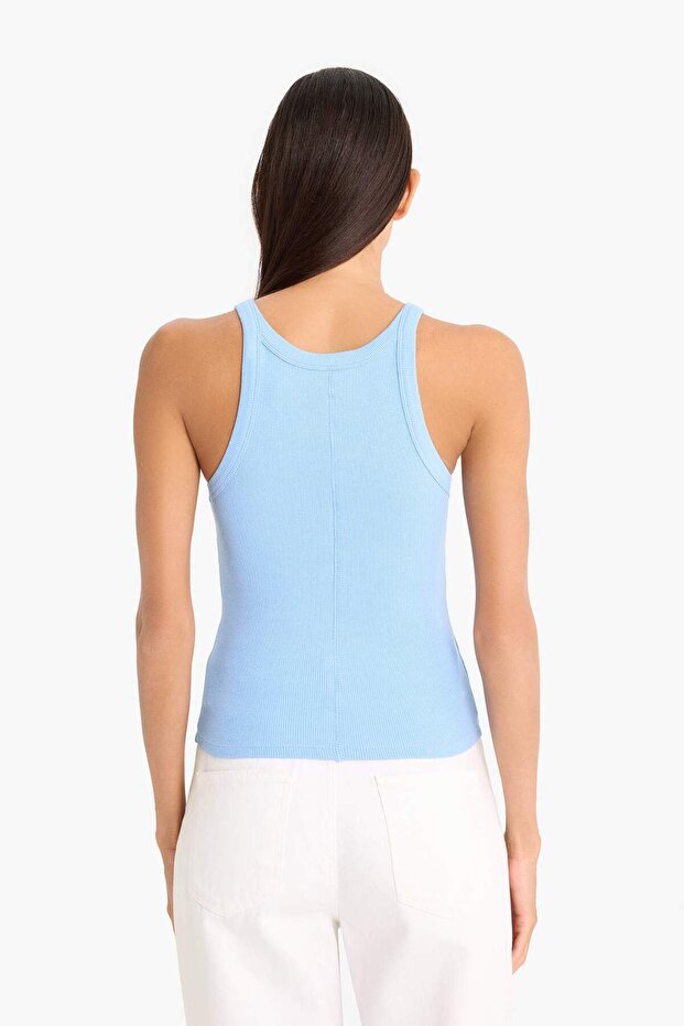 Slım Fıt Halter Yaka Basıc Fitilli Kaşkorse Atlet E2176AX25SP - 6