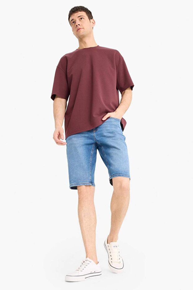 Regular Fit Jean Bermuda Şort E5983AX25SM - 3