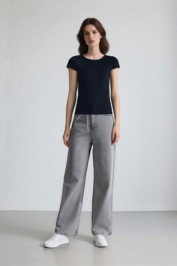 Coool Fıtted Basıc Ribana Tişört F4609AXNS - 2