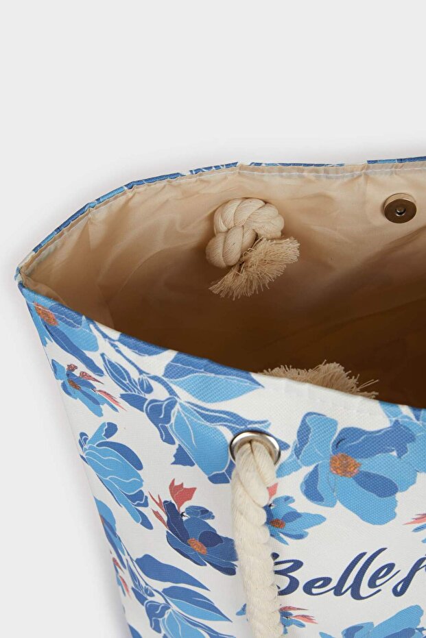 Damen-Strandtasche aus Stroh E7409AXNS - 4