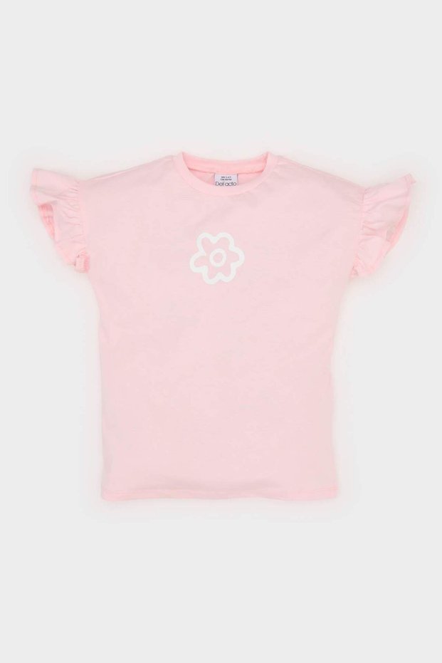 Crew Neck Floral Short Sleeve T-Shirt Baby Girl Z9212A225Sm