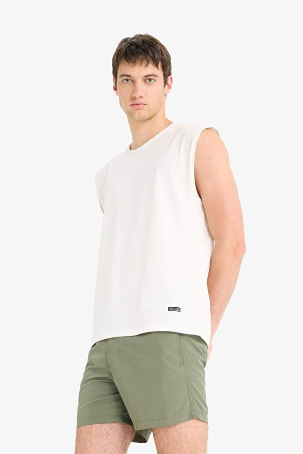 Regular Fit File Astarlı Diz Üstü Deniz Şortu E4736AX25HS - 4