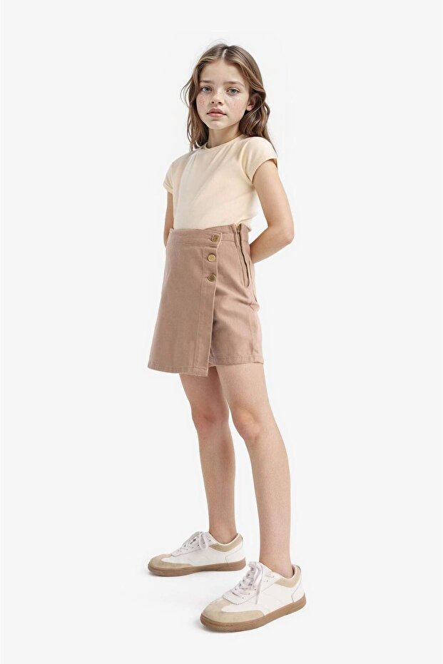 100% Cotton Gabardine Short Skirt for Girls D9305A825Sm