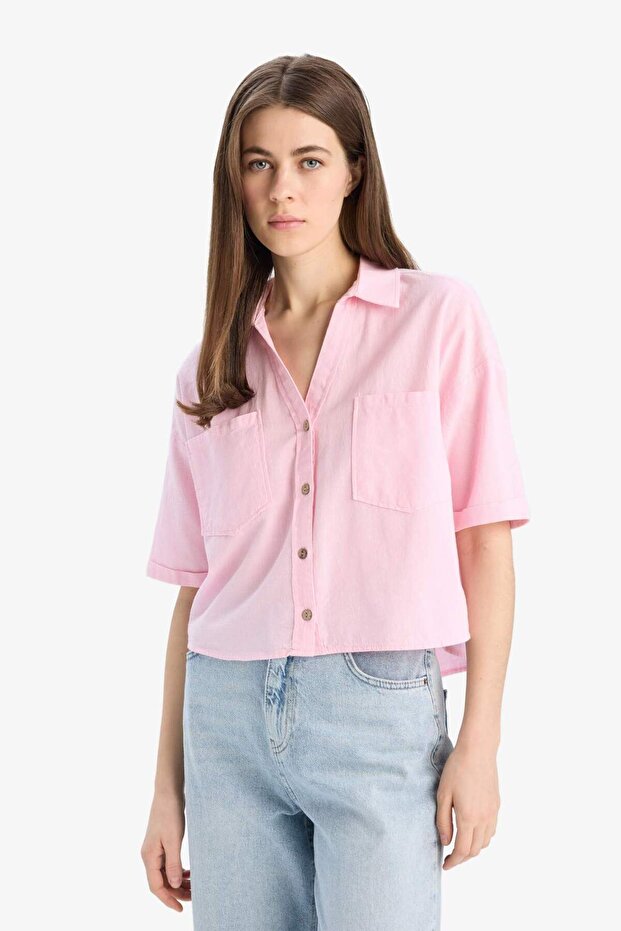 Boxy Fit Basıc Gömlek V2523AZ25SP - 3