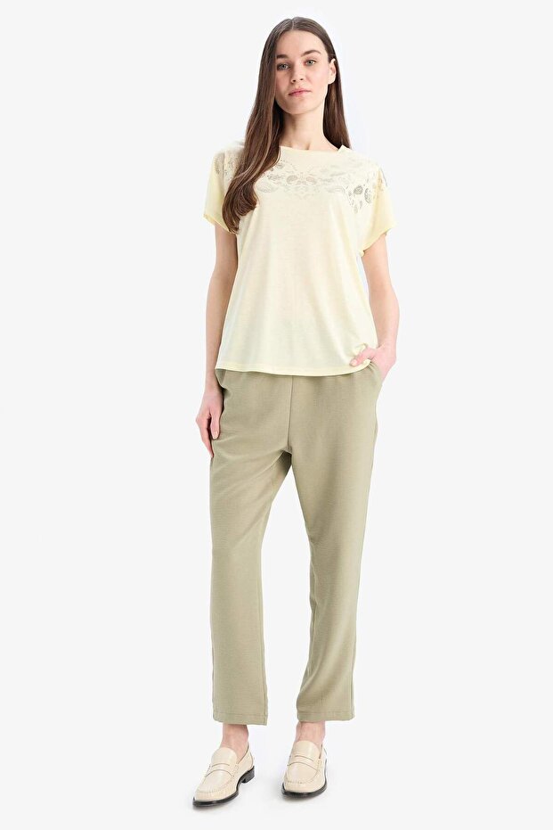 Straight Fit Pocketed Basic Aerobin Pants E6769Ax25Sp - 1