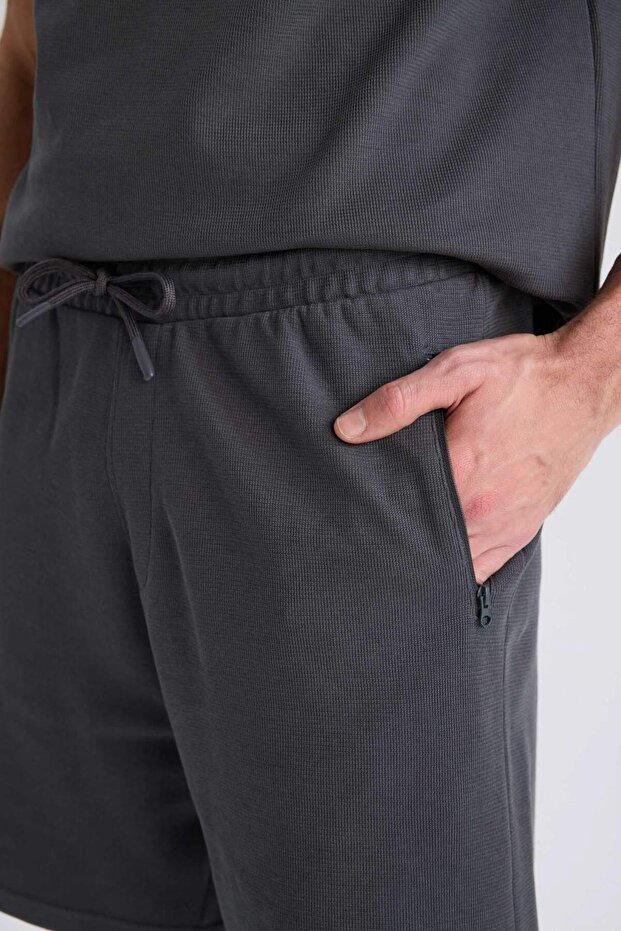 Regular Fit Düz Paça Cepli Basic Düz Şort B8792AX25SM - 6