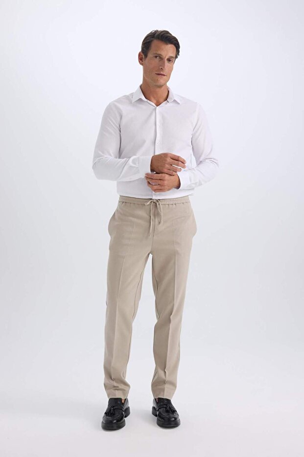 Ultra Soft Tie-Waist Elastic Pocket Jogger Fit All-Way Stretch Soft Trousers A9943Ax
