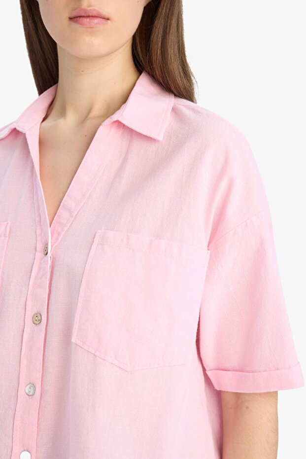 Boxy Fit Basıc Gömlek V2523AZ25SP - 5