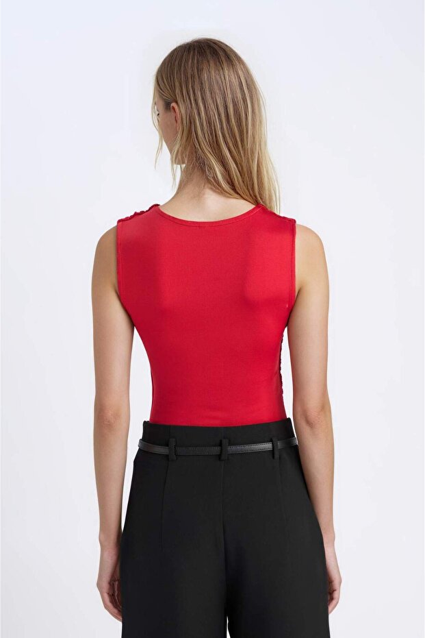 Slım Fıt Basıc Kırmızı Atlet E9046AX25SP - 8