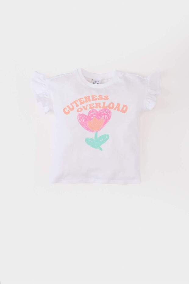 Crew Neck Floral Short Sleeve T-Shirt Baby Girl E0682A525Sm