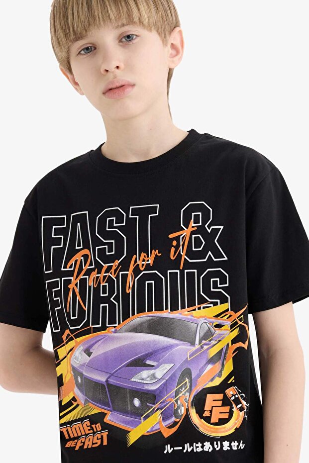 100% Cotton Fast & Furious Crew Neck Short Sleeve T-Shirt for Boys E3121A825Sm