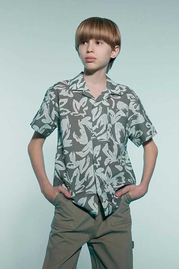 Boy Oversize Wide Fit Polo Neck Short Sleeve Shirt